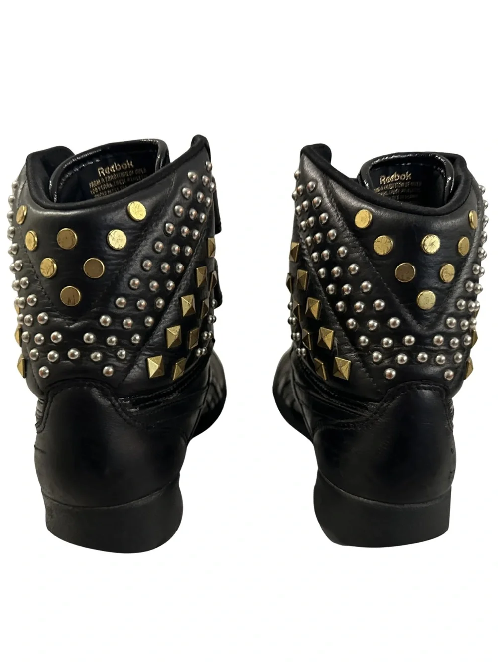 Reebok Freestyle Hi Gold Studded Alicia Keys Double Bubble Shoes Women's 6.5
